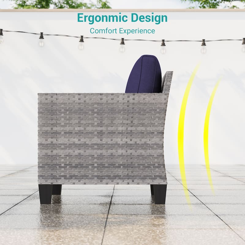 BONOSUKI Patio Outdoor Couch,3-Seater Furniture with Removable Cushion