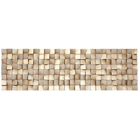"Textured 2" Handed Painted Rugged Blocks with Gold Leaf Wall Art Sculpture