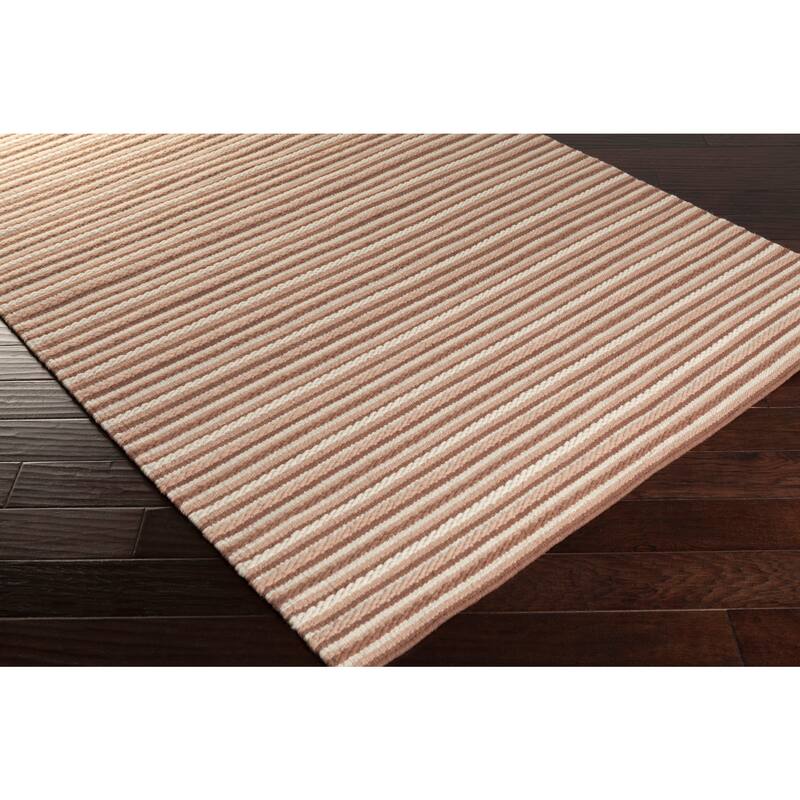 Hand-Woven Lothian Stripe Reversible Wool Area Rug