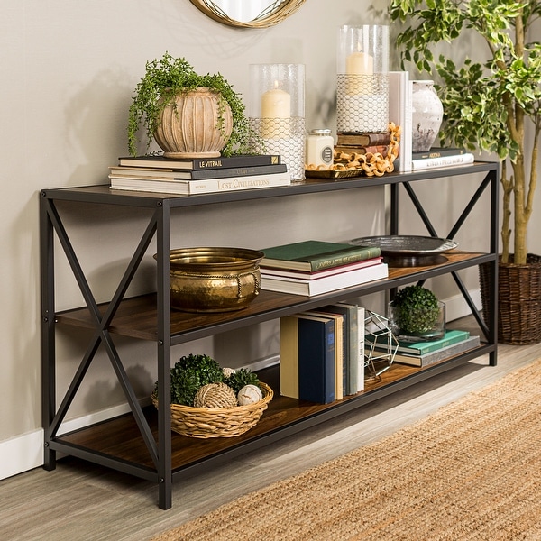 Carbon Loft Hattie 60-inch X-frame Bookshelf. Opens flyout.