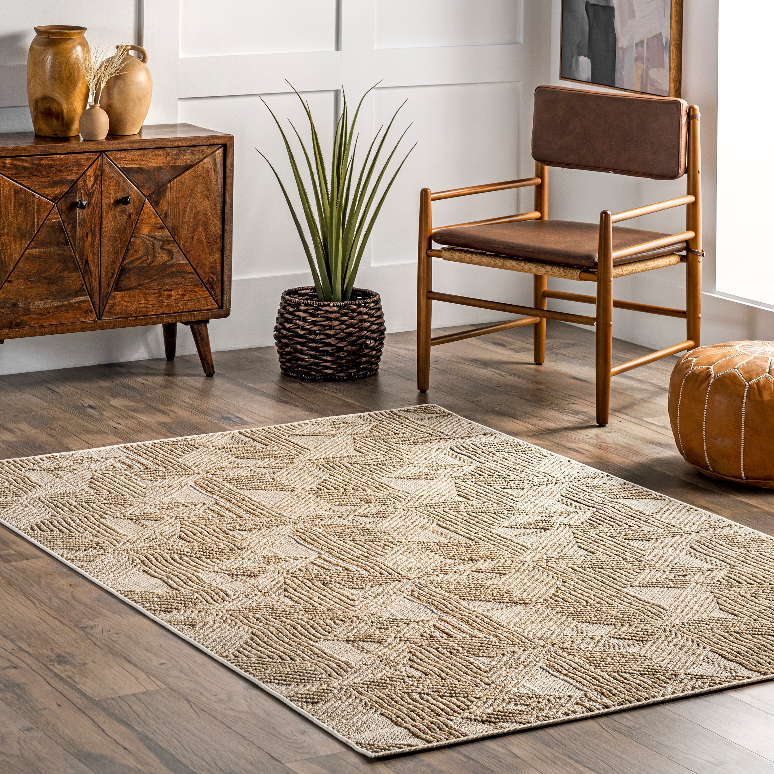 Nuloom Trinity Textured Abstract Diamonds Area Rug