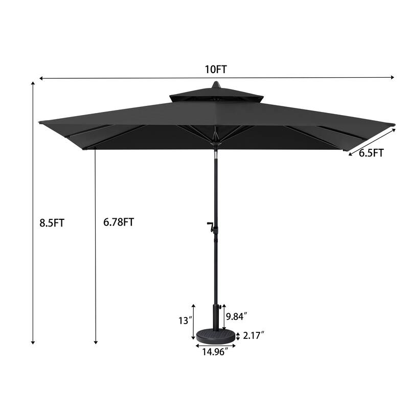 Crestlive Products Outdoor Patio Market Umbrella with Tilt & Crank, Umbrella Base Included
