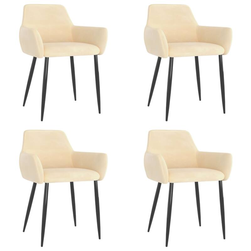 vidaXL Dining Chairs 4 pcs Cream Velvet - 22" x 22" x 30.7"