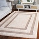 preview thumbnail 30 of 41, SAFAVIEH Florida Shag Carlinde Border 1.2-inch Thick Rug 6'7" Square - Beige/Dark Beige - Square