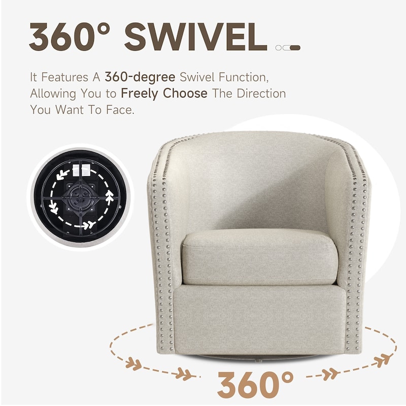 Maya Modern Fabric Swivel Chair by Christopher Knight Home - 30.25" W x 31.25" L x 31.25" H