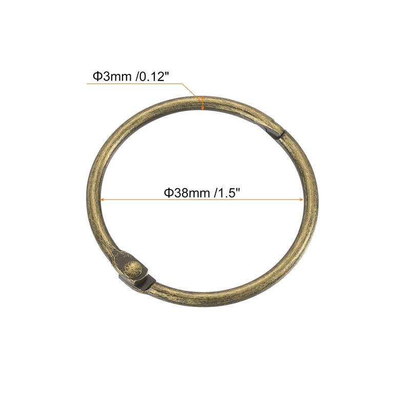 Shower Curtain Rings, 6pcs - Loose Leaf Binder Rings