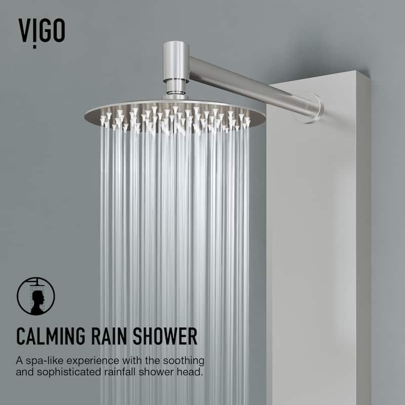 VIGO Bowery 59" H x 6" W 4-Jet Shower Panel with Round Shower Head and Tub Filler