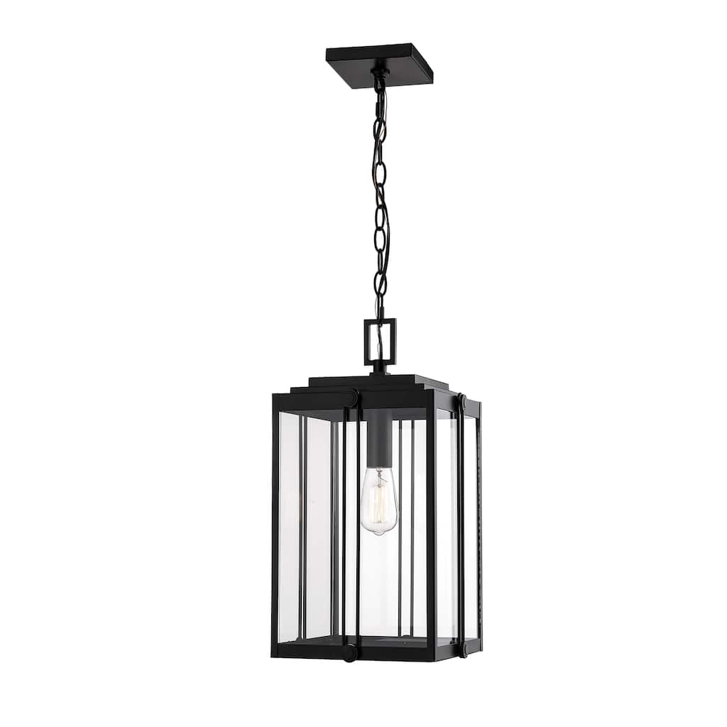 Millennium Lighting Oakland 1 Light Metal Outdoor Hanging Lantern with Clear Glass Shades