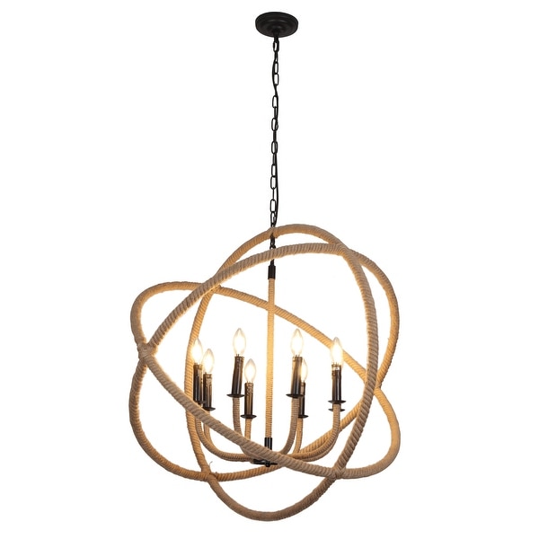 Rustic rope chandelier outlet