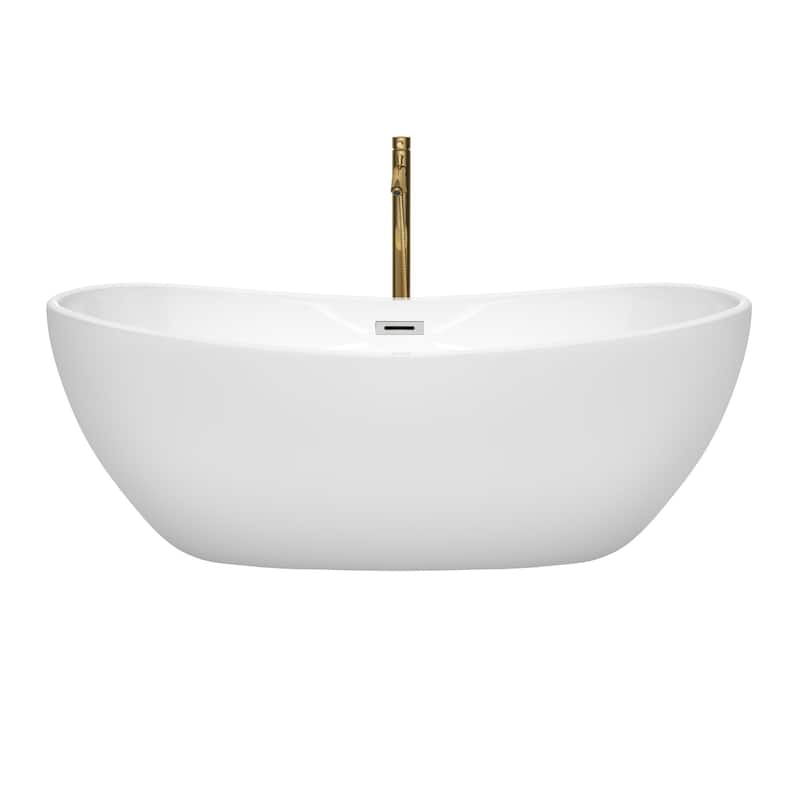 Wyndham Collection Rebecca 65" Freestanding Acrylic Soaking Tub with