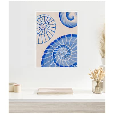 Kate and Laurel Sylvie Ocean charms l Framed Canvas by Nikita Jariwala