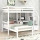 preview thumbnail 5 of 17, Elegant Style Twin Size Loft Bed with a Stand-alone Bed, Storage Staircase, Desk, Shelves and Drawers, Solid Construction, White