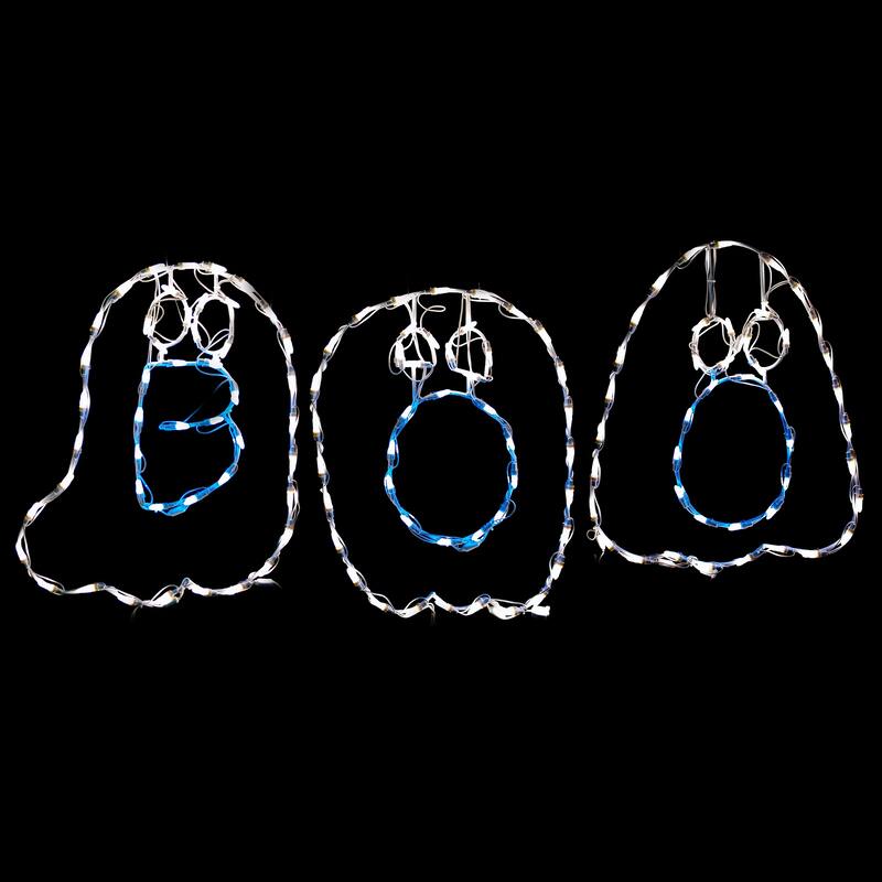 3-Piece LED Lighted BOO Ghost Outdoor Halloween Decoration