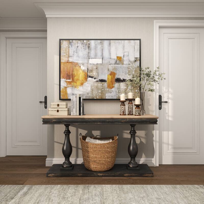 Brown Mango Wood Coastal Candle Holder (Set of 3)