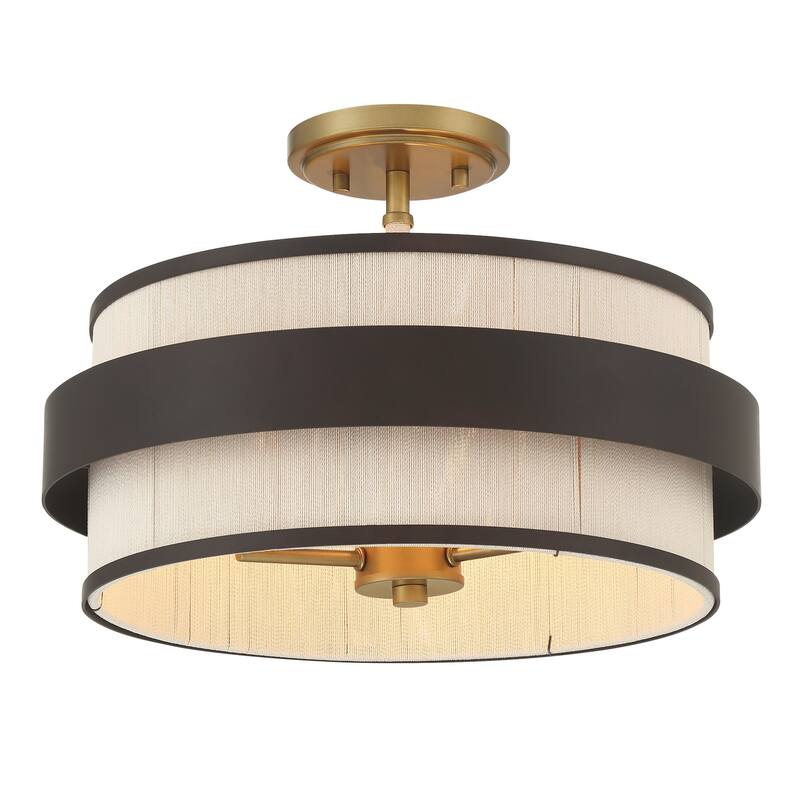 Minka Lavery 3685 Harbor Wrap 3 Light 16" Wide Semi-Flush Drum Ceiling