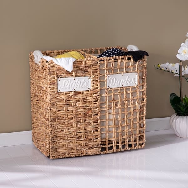 The Gray Barn Leeland Coastal Natural Woven Fiber Laundry Hamper Set On Sale Overstock 31568109