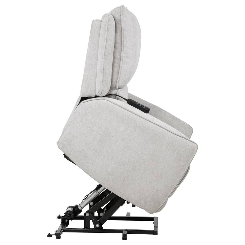 Sylmar Chenille Upholstered Dual Power Lift Recliner Grey