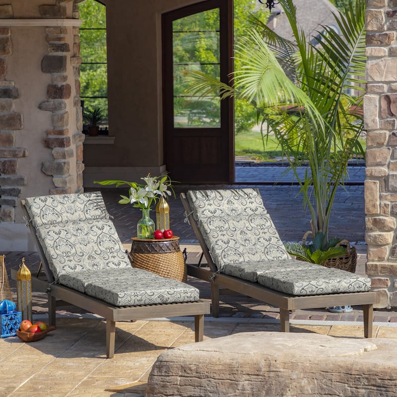 ARDEN Aurora Damask Outdoor Chaise Lounge Cushion