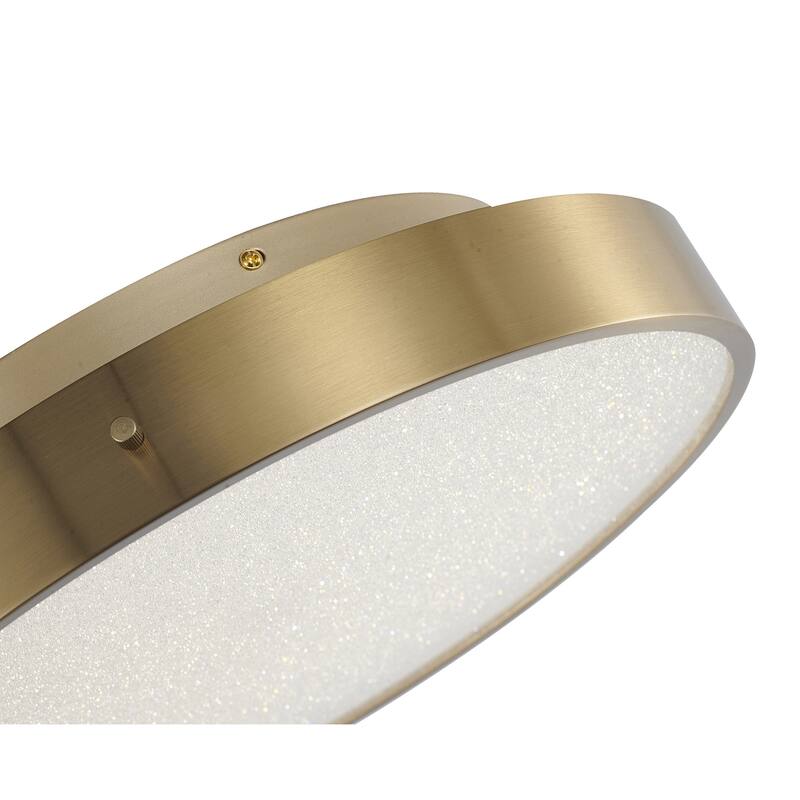 1-Light Brass LED Flush Mount With A Clear Acrylic Beaded Diffuser