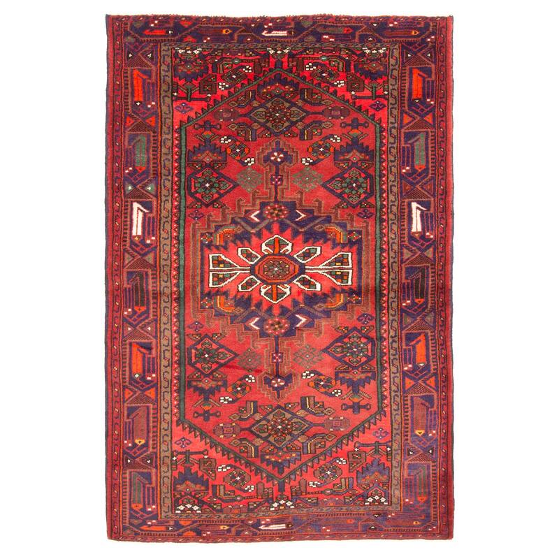 ECARPETGALLERY Hand-knotted Anadol Red Wool Rug - 4'2 x 6'7