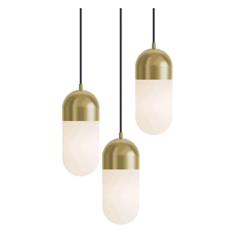 AFX IRVP05LAJUDRND3 Irvine 18" Wide LED Multi Light Pendant - Light Antique Brass