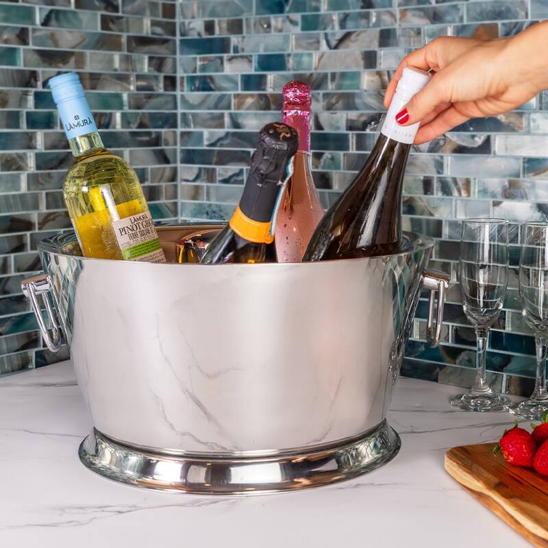 Sol Living Stainless Steel Beverage Tub for Parties Ice Bucket