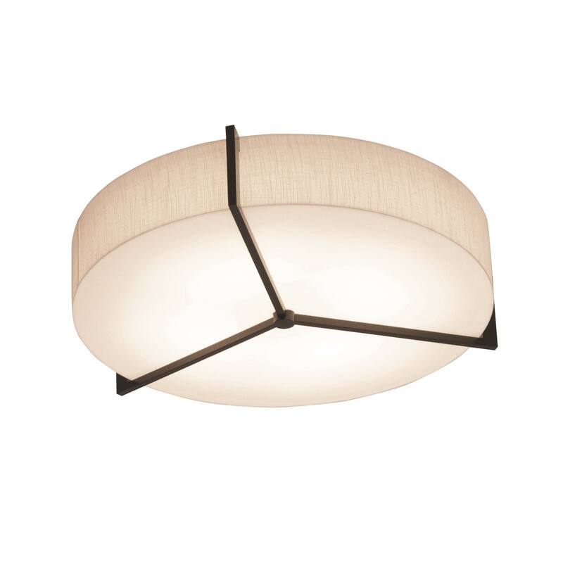 Apex 17-inch Espresso LED Flush Mount, Jute Shade - Espresso