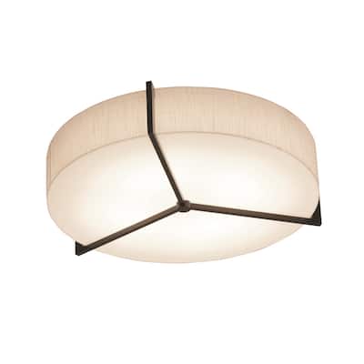 Apex 17-inch Espresso LED Flush Mount, Jute Shade