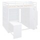 preview thumbnail 6 of 14, Elegant Full Size Bunk Bed with Storage Wardrobe and Shelves, Versatile Bed with Built-In Desk Beneath the Bed