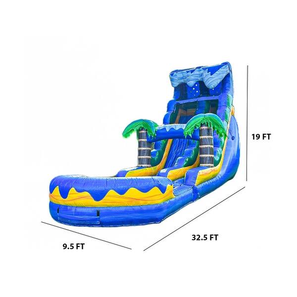 XJUMP 19' Surf Beach Inflatable Water Slide with Detachable Pool & Air ...