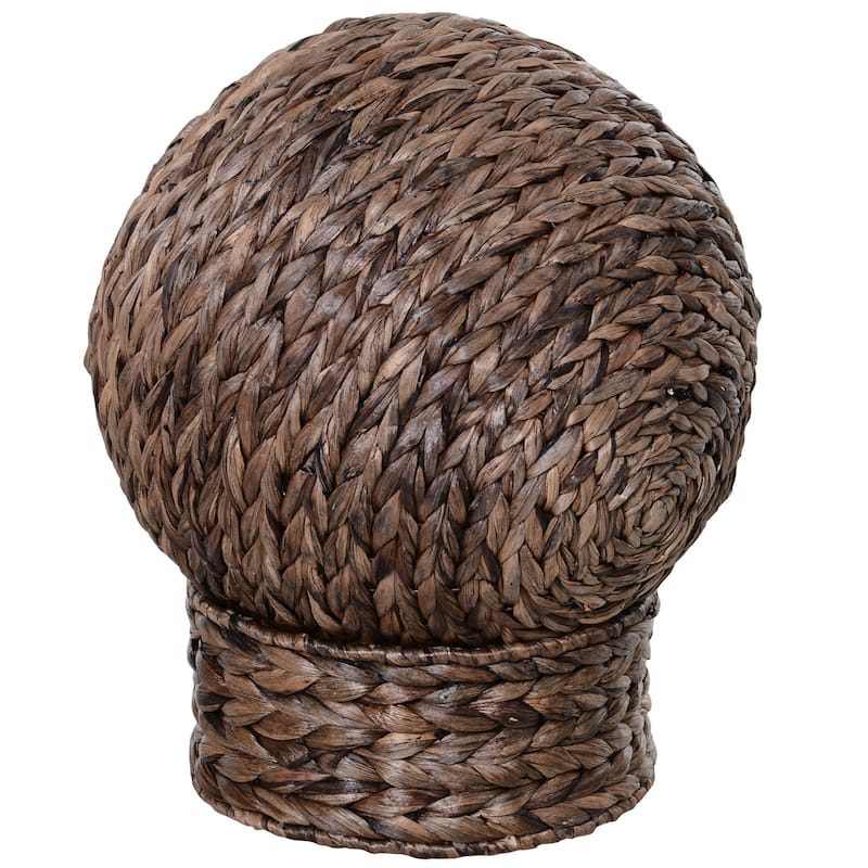PawHut Cat Braided Banana Leaf House Enclosure, Designed for Indoors and Includes Super Soft Cotton Bed, 23.5" H, Grey