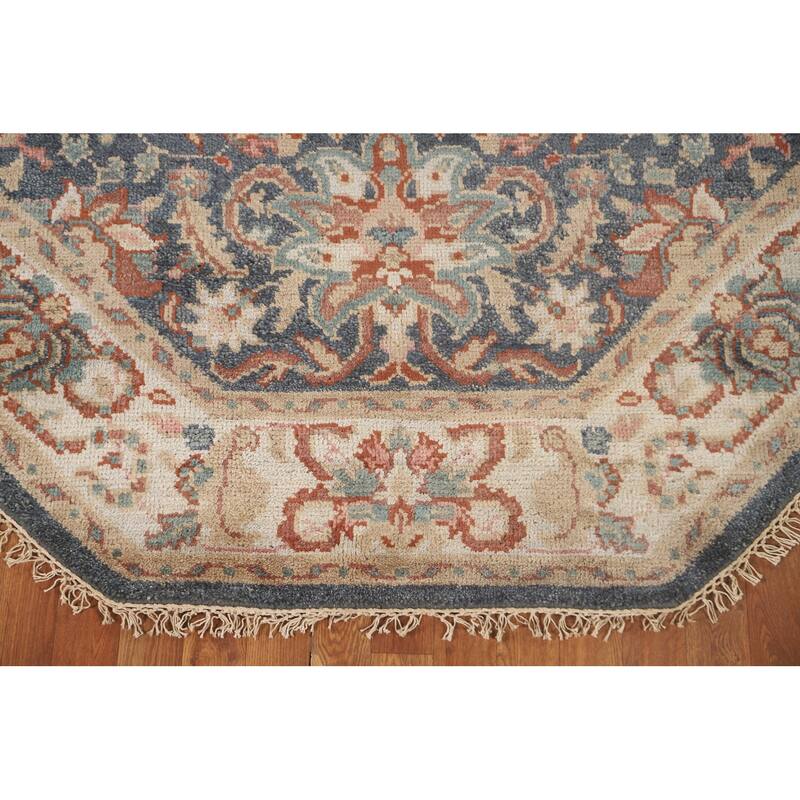 Heriz-Serapi Octagon Rug Hand-Knotted Wool Carpet - 6'0" x 5'11"