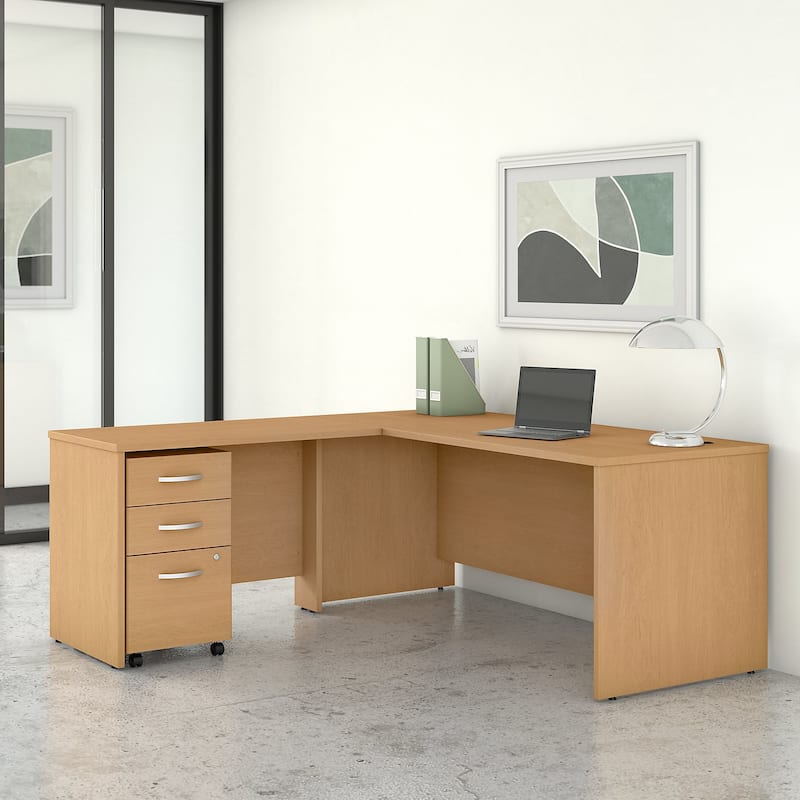 Bush Business Furniture Studio C L Shaped Desk with File Cabinet