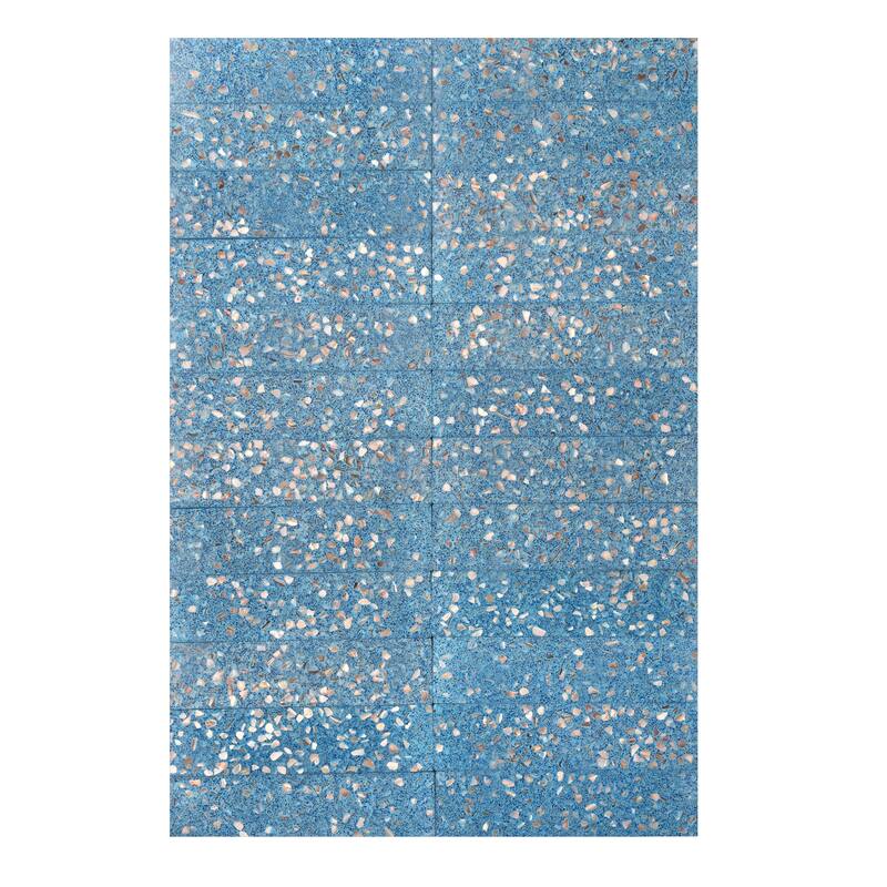 Amalfi 3x12 in. Glossy Shell, Terrazzo Elongated Subway Wall and Floor Tile (5 sq ft/case, 20-Pack)