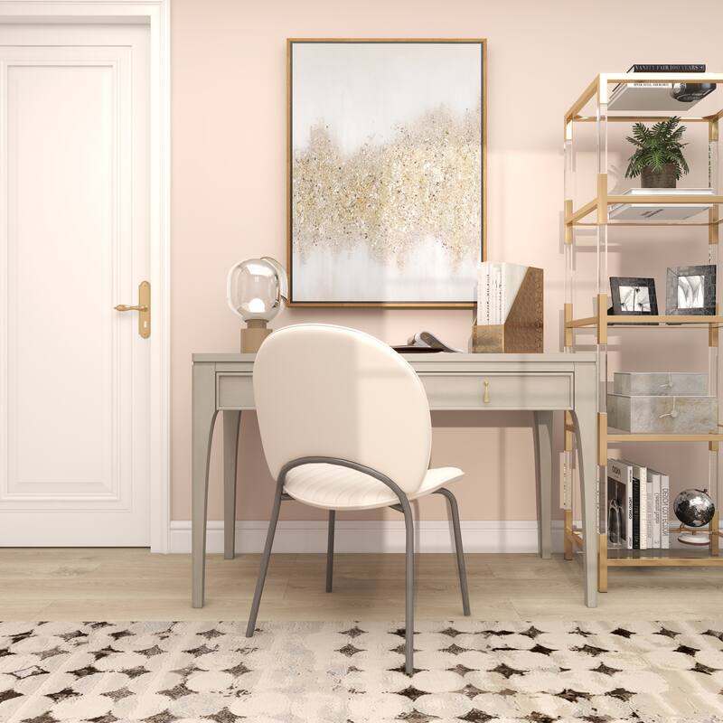 Gold Metal Single Slot Geometric Magazine Holder with Laser Carved Design