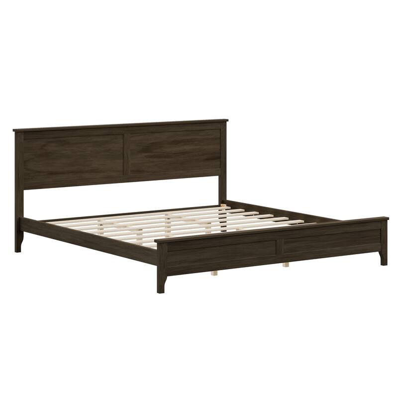 Solid Wood Platform Bed Frame wit Wood Slats Support & No Box Spring Needed（Full/Queen/King）