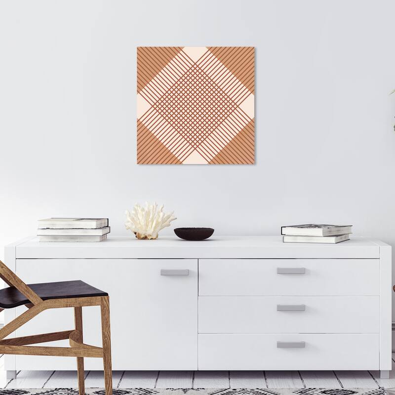 Wynwood Studio Canvas Abstract Sun Prints Notepad Brown and Cream White Modern & Contemporary Wall Art Canvas Print