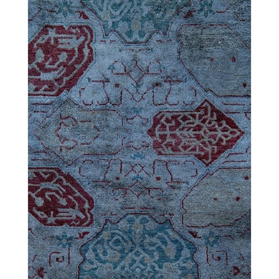 Fine Vibrance, One-of-a-Kind Hand-Knotted Area Rug - Gray, 6' 2" x 9' 0" - 6' 2" x 9' 0"