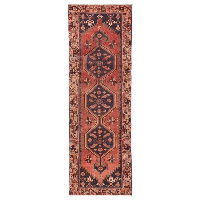 ECARPETGALLERY Hand-knotted Andelz Dark Copper Wool Rug - 3'0 x 9'1