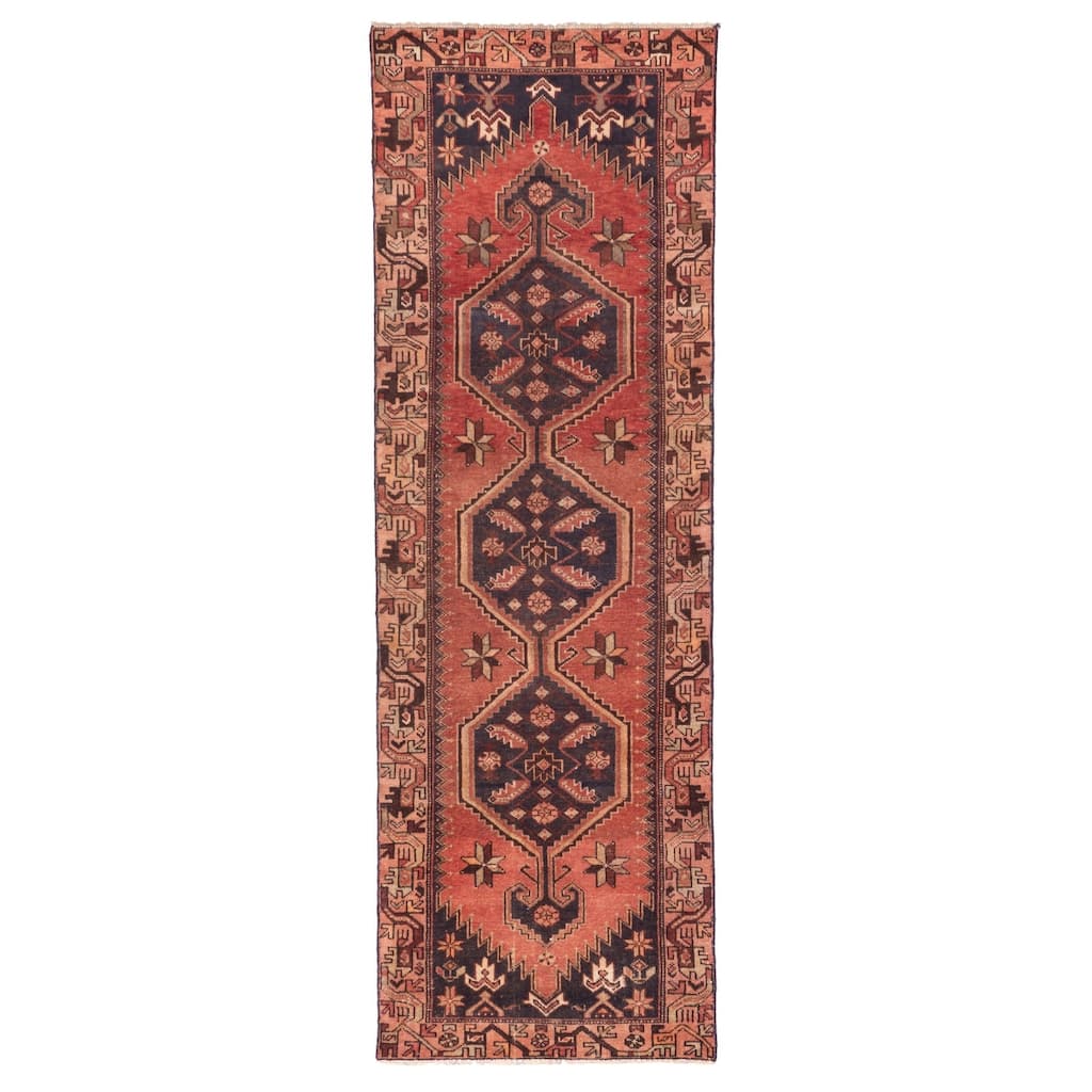 ECARPETGALLERY Hand-knotted Andelz Dark Copper Wool Rug - 3'0 x 9'1