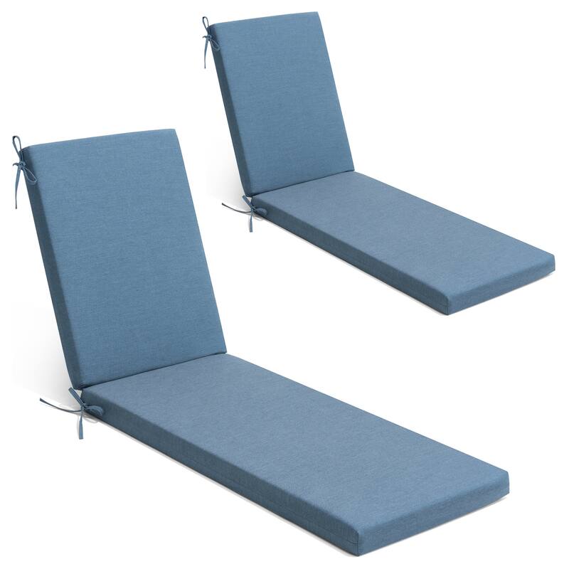 Outdoor Patio Chaise Lounge Cushion with Sunbrella - 2PC-71.8'' - SpectrumDenim