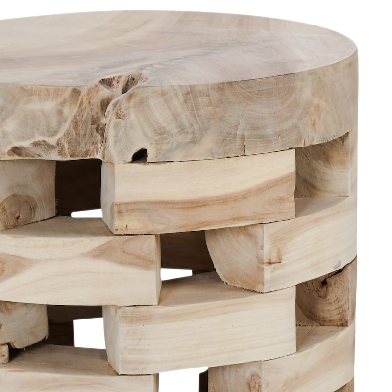 Classic Home Dacosta Teak Wood Round Accent Table