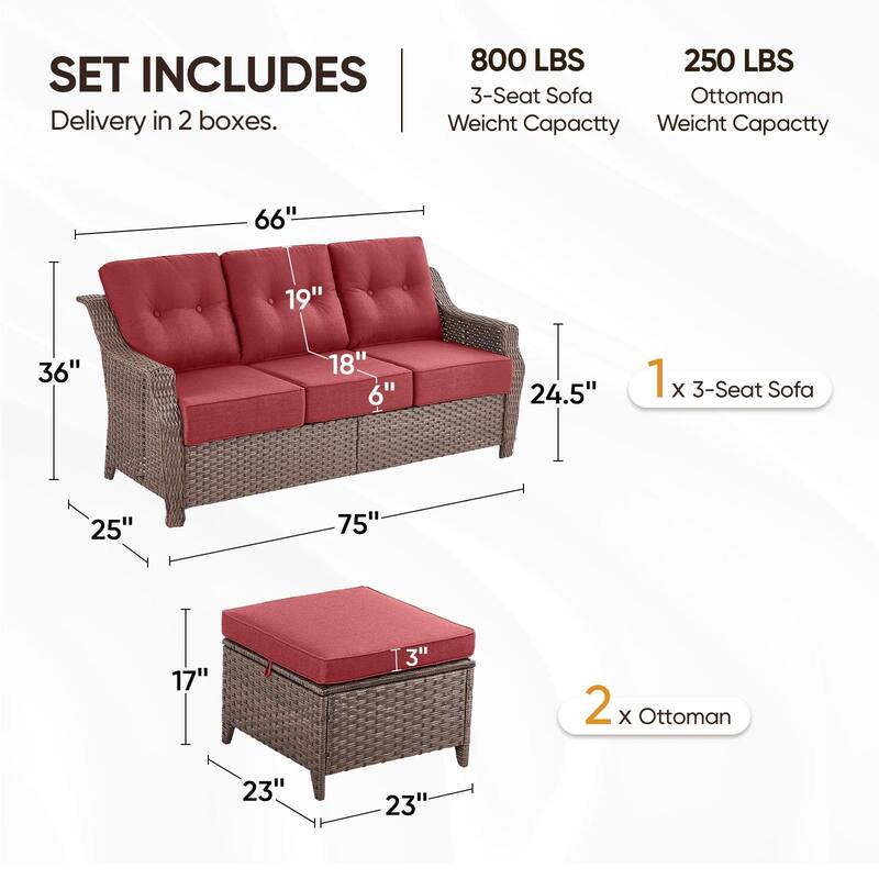 Outdoor Wicker Rattan Sofa Set for Garden
