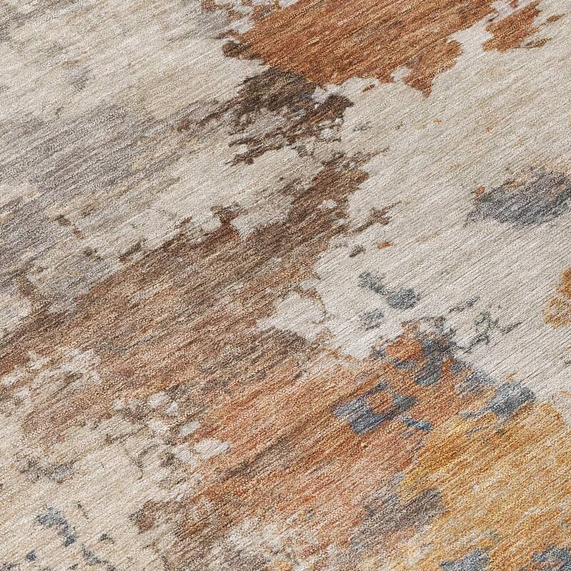 Machine Washable Indoor/Outdoor Abstract Blend Chantille Rug