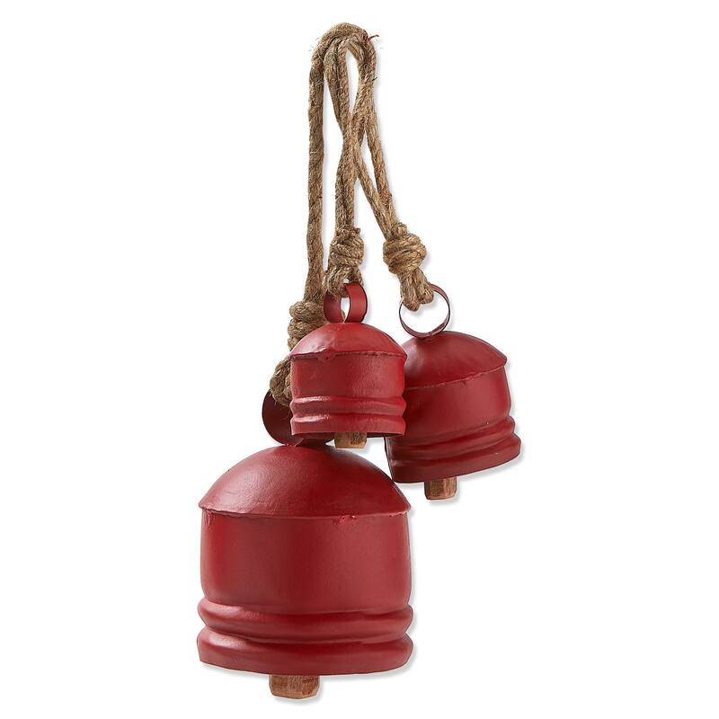 Classic Artisan Made Bell Set Of 3 Red
