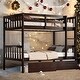 preview thumbnail 21 of 58, 2 in 1 Rubber Wood Bunk Bed with 2 Drawers,Twin Over Twin Kids Bed for Home Espresso