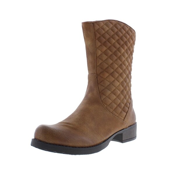 Luichiny Womens March N On Riding Boots Faux Leather Quilted