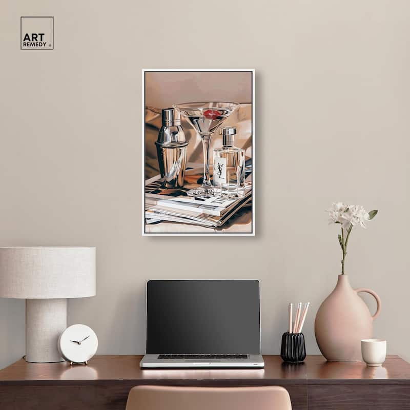Martini Magazine Stack Canvas by Art Remedy