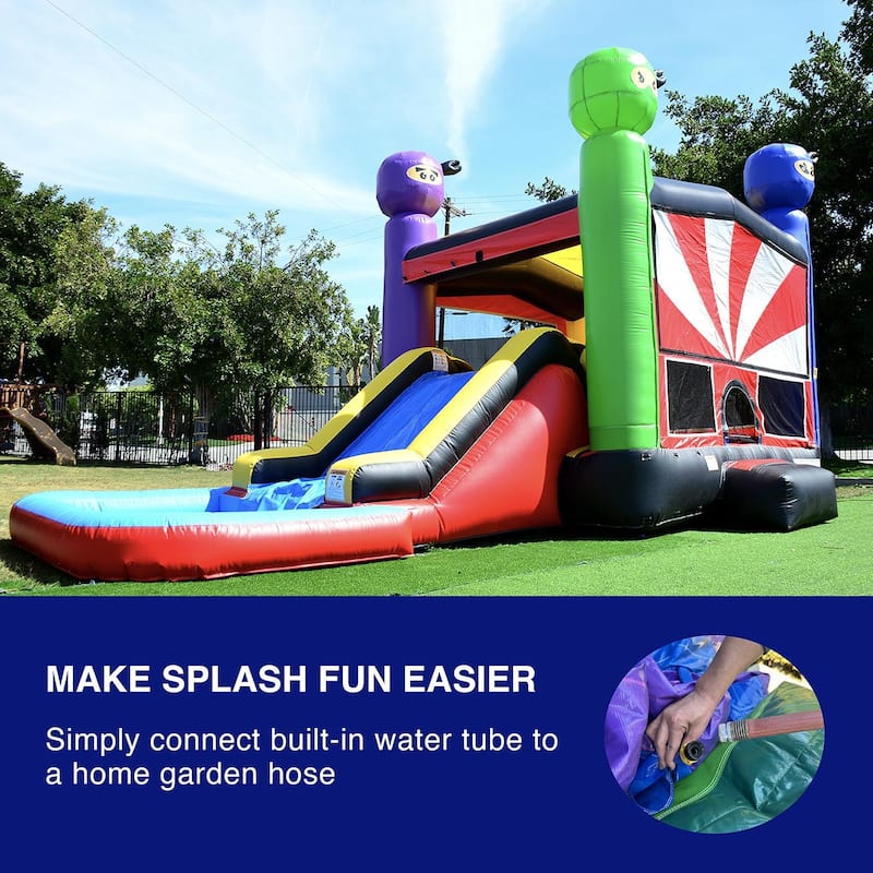 HeroKiddo Ninja Warrior Commercial Grade Inflatable Bounce House & Slide Combo for Kids and Adults (with Air Blower)