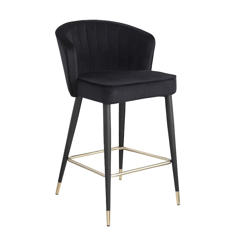 Contemporary Velvet Upholstered Counter Height Stool